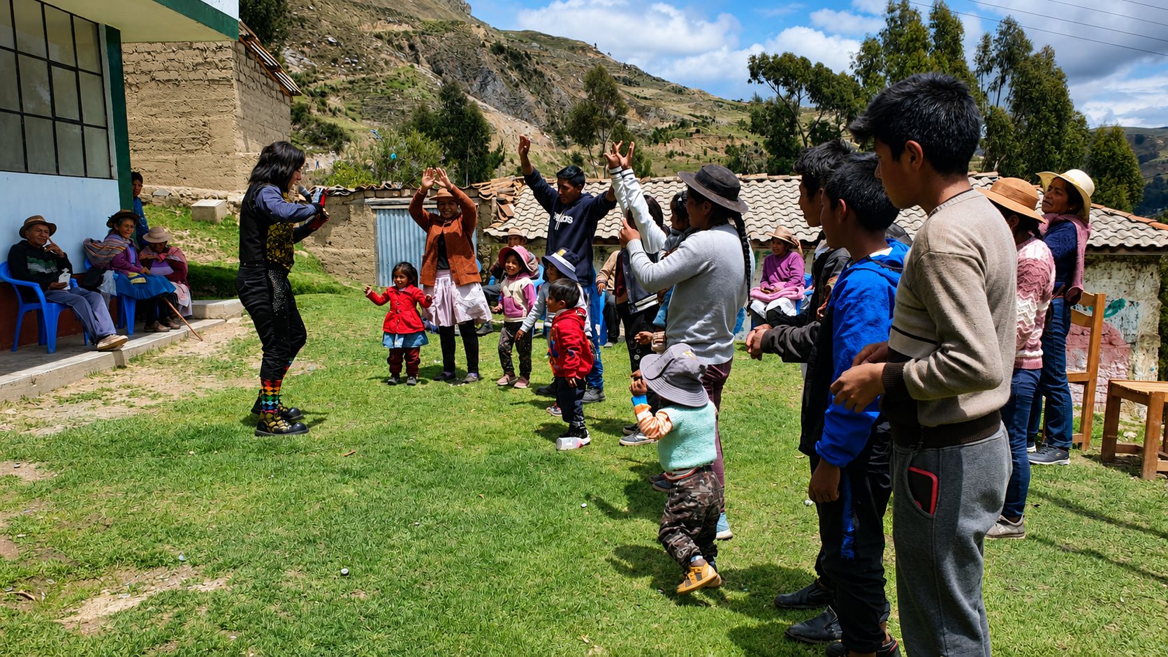 Actividades recreativas con ninos durante la jornada navidena de Sciencia Group